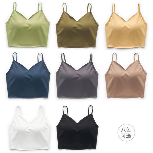 weyo 内搭一体式短款女V领细吊带美背文胸背心0866-0868 商品图2