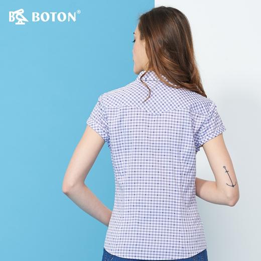 【第2件半价！尾货清仓不退换】波顿_Boton夏装小格子短袖衬衫女士LS727214 商品图2