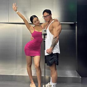 跃牌【周游世界系列】螺纹高弹透气一体式运动吊带裙 TP0721