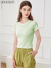 2024哈瓦塔（三月三）春季新款及腰（短款）无缝短袖4.0H340103 商品缩略图2
