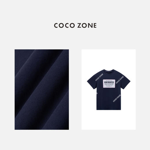 COCO ZONE 100棉夏季字母短袖T恤圆领上衣CC2B1003 商品图2