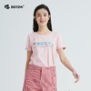 【第2件半价！尾货清仓不退换】波顿夏季白色短袖字母印花t恤女设计感小众圆领粉色上衣LT267221 商品缩略图1