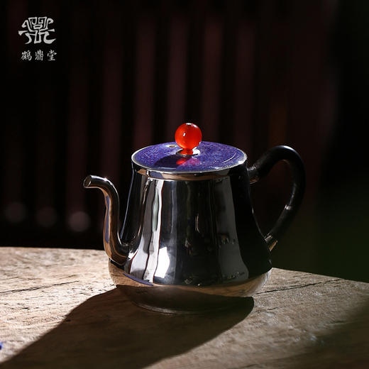 鹤鼎堂闻天系列乔岳急须錾刻山水钧瓷盖（银色）（缺货） 商品图4