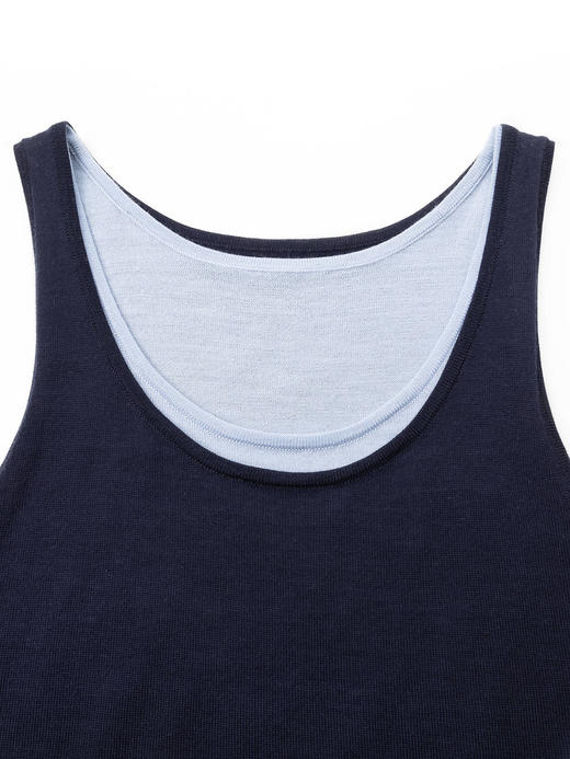 COCO ZONE ”卢比“100绵羊毛拼色无袖毛针织衫百搭休闲上衣CC2B0531 商品图4