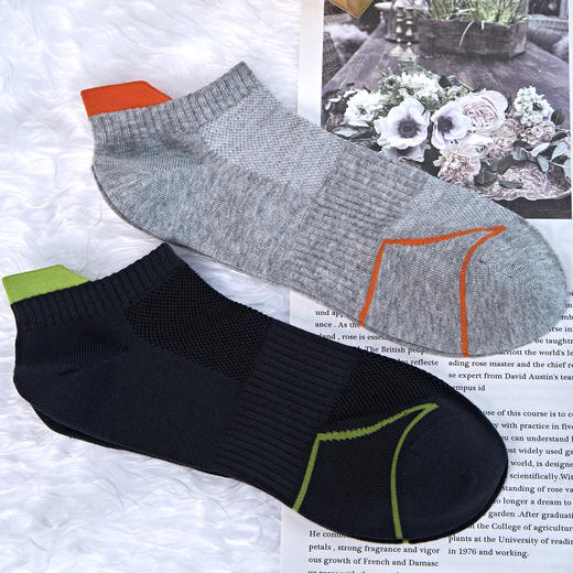 2双男士运动船袜无骨精梳棉袜【2411308】 商品图0
