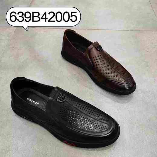 新皮肉层牛皮柔软橡胶底洞眼男凉鞋639B42005（W） 商品图0