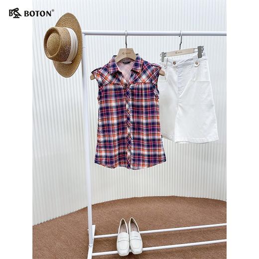 【第2件半价！尾货清仓不退换】波顿小翻领修身夏装时尚全棉女式衬衣薄款LS703 商品图2