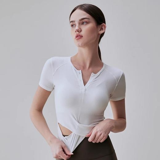 跃牌【周游世界系列】高级感运动短袖女交叉扭结设计罗纹弹力TP0704 商品图1