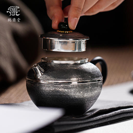 鹤鼎堂闻天系列崇丘急须麻纹（银色）（缺货） 商品图2