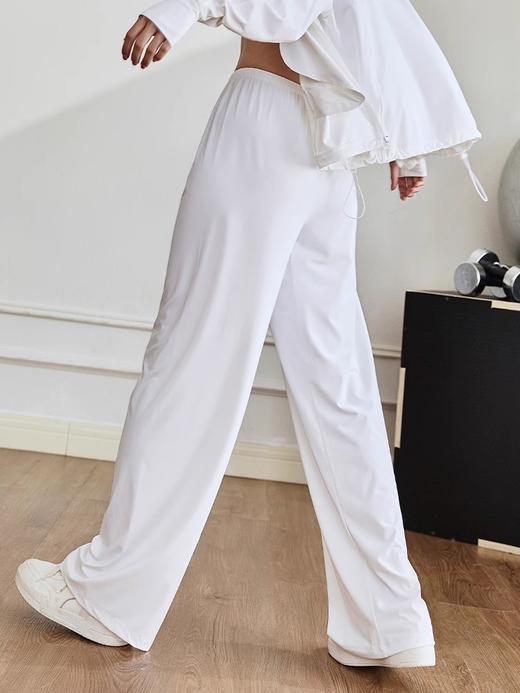 跃牌【周游世界系列】休闲裤女运动长裤白色直 筒高腰裤 PT2368 商品图0