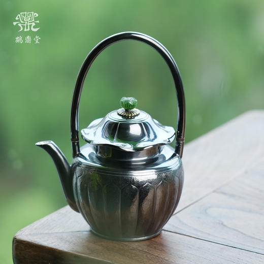 鹤鼎堂闻天系列绎思急须錾刻莲花（黑色）（缺货） 商品图4