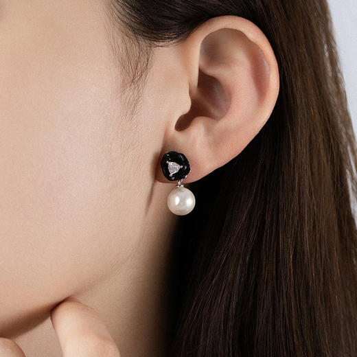 耳钉合集【茶色玫瑰】【夜色玫瑰】贝珠耳钉 商品图4