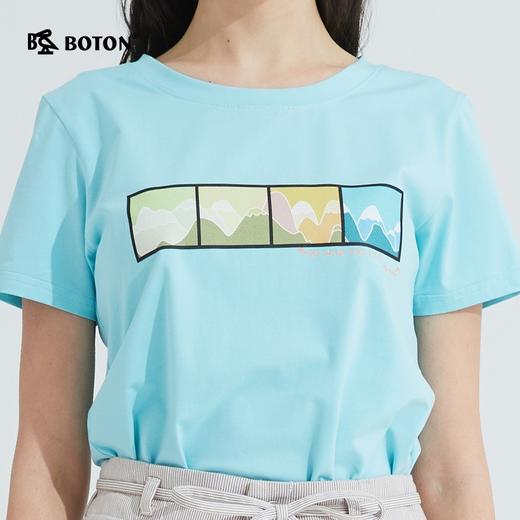 【第2件半价！尾货清仓不退换】波顿印花短袖设计感小众t恤女夏季时尚百搭纯棉上衣LT266221 商品图1