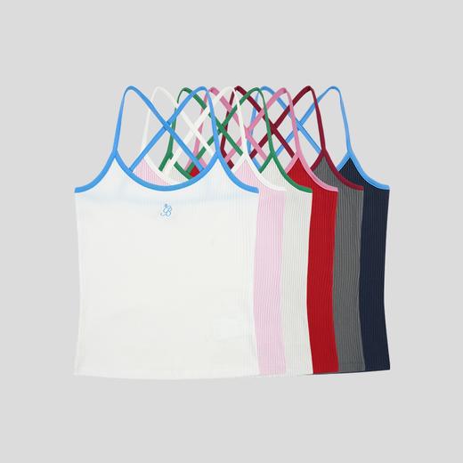 GOODBAI GB logo刺绣撞色针织交叉吊带背心 商品图1