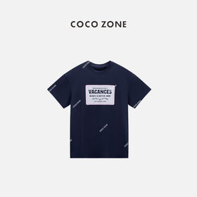 COCO ZONE 100棉夏季字母短袖T恤圆领上衣CC2B1003
