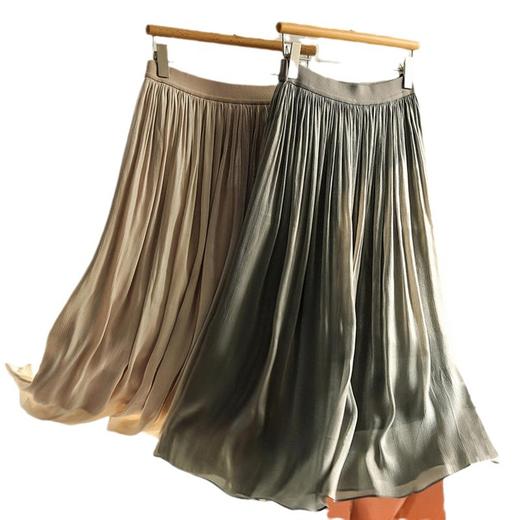 「6色可选！仙女流光蓬蓬裙子」新款半身裙女薄款百褶双层丝光蓬蓬裙 清新网纱韩版清新褶皱仙女裙 商品图4