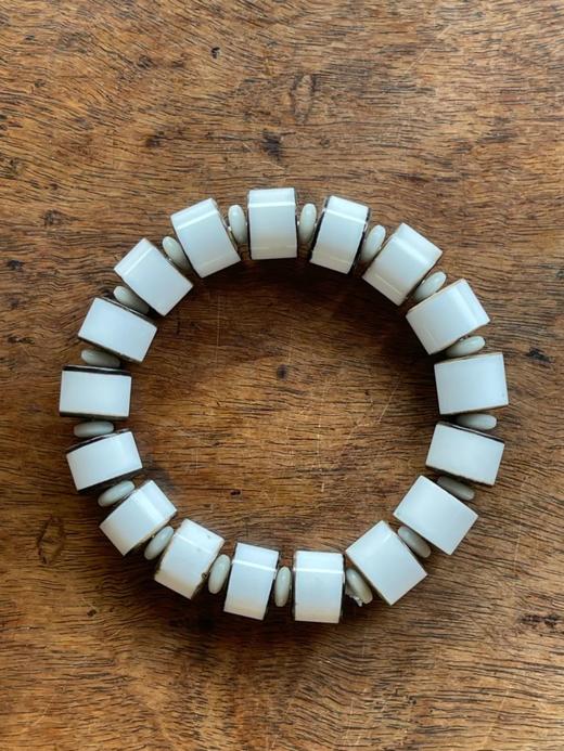 天然黑边白玛瑙剁珠手链，顺丰包邮 商品图0