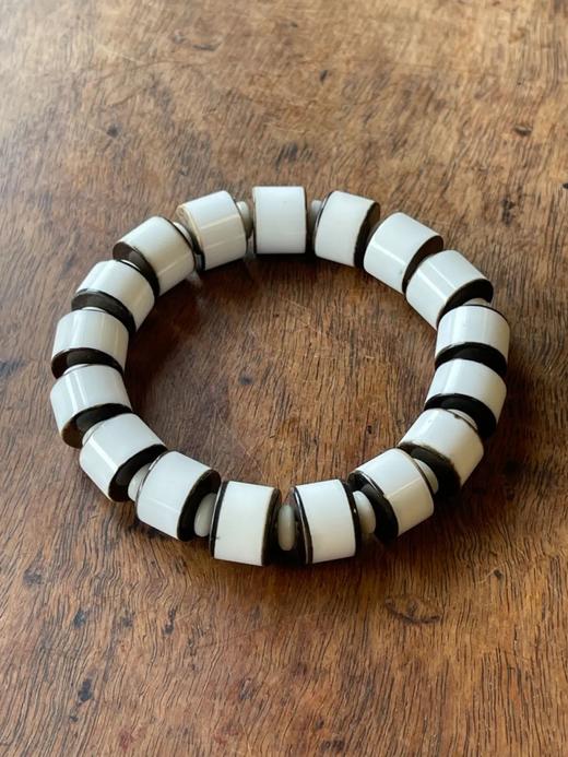 天然黑边白玛瑙剁珠手链，顺丰包邮 商品图1