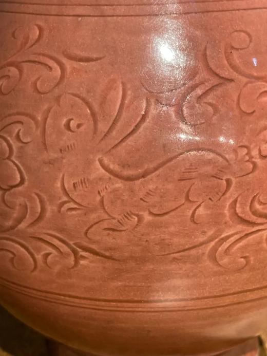 红釉刻花卉玉兔纹玉壶春瓶，顺丰包邮 商品图12