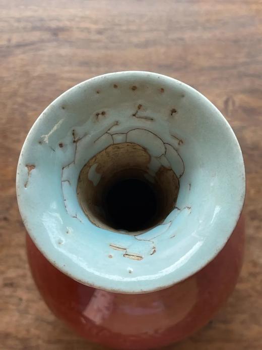 红釉刻花卉玉兔纹玉壶春瓶，顺丰包邮 商品图3