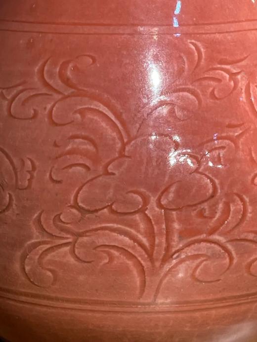 红釉刻花卉玉兔纹玉壶春瓶，顺丰包邮 商品图14