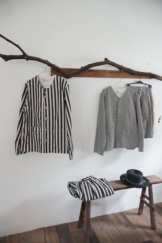 Harvesty竖条纹薄外套 商品图8