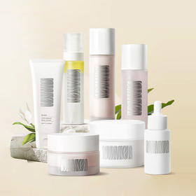 【盼夏保湿润颜水感套盒】洗面奶+精华水+忘忧精华液+精华乳+水凝霜+保湿冻膜+喷雾 72小时高保湿 秋冬脸干必备