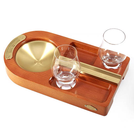 JIFENG季风威士忌杯雪茄剪打火机纯铜榉木实木雪茄烟灰缸套装 商品图2