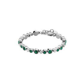 订购6周到｜Dyrberg Kern-TERESIA-水晶 翡翠绿 手链（银色）［丹麦设计师］