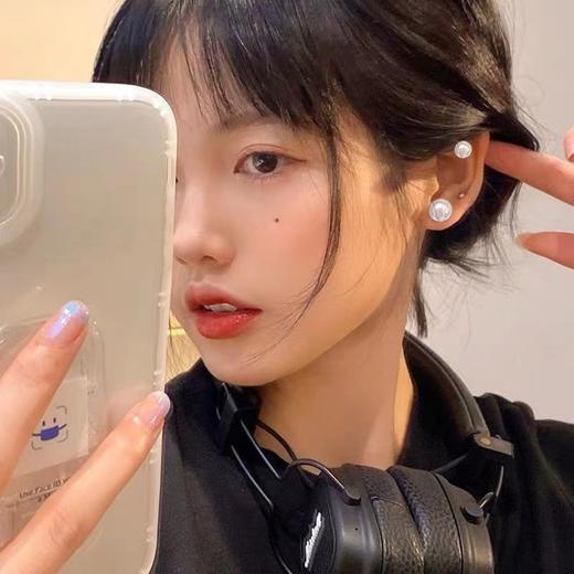 磁吸高亮贝母珍珠耳夹无耳洞气质名媛时尚百搭半圆珠耳蜗耳骨耳钉 商品图5
