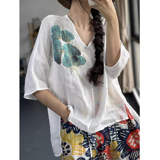 裁缝学苑AQ305 V领套头衫苎麻衬衫纸样女装连肩蝙蝠袖上衣V领套头衫打板 商品图3