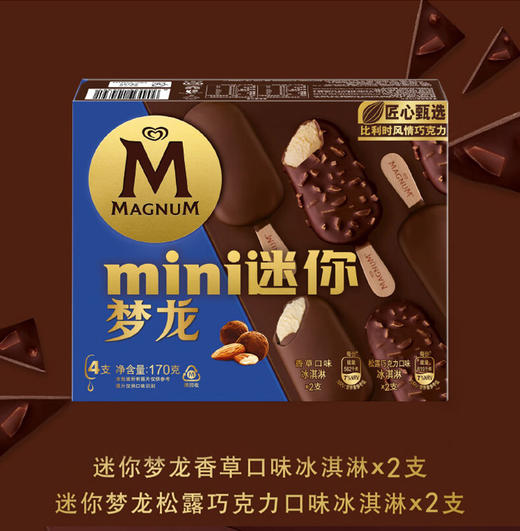 迷你梦龙（浓郁巧克力+香草口味）4支装166g 商品图0