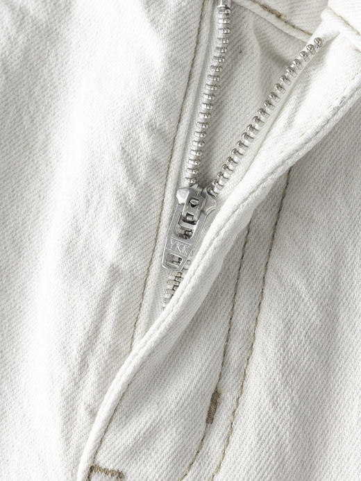 COCO ZONE "南乔”夏季薄款米白色牛仔裤简约显瘦直筒裤CC1B1512 商品图5