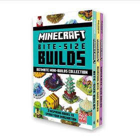 我的世界3册套装迷你建筑指南 英文原版 Minecraft Bite Size Builds Slipcase 7+岁