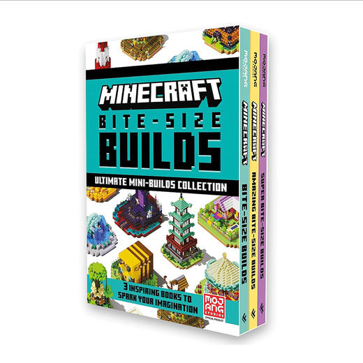 我的世界3册套装迷你建筑指南 英文原版 Minecraft Bite Size Builds Slipcase 7+岁 商品图0