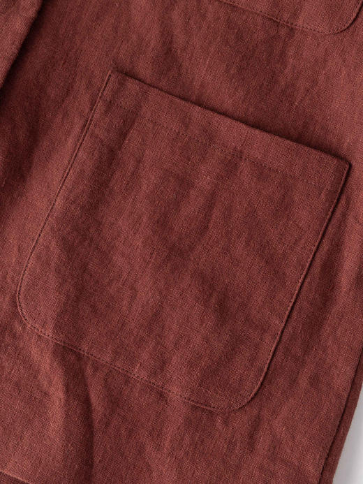 COCO ZONE 麻料翻领西装外套纯色百搭单排扣上衣CC1B1379 商品图5