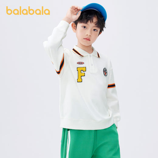 巴拉巴拉童装儿童卫衣男童秋装休闲上衣简约舒适精美章仔Polo衫潮 商品图1