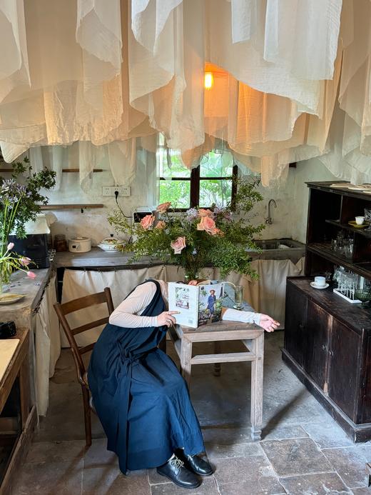 Cosmic Wonder 棉麻混纺背带连衣裙 商品图4