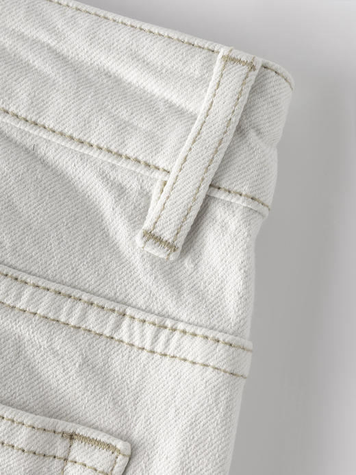 COCO ZONE "南乔”夏季薄款米白色牛仔裤简约显瘦直筒裤CC1B1512 商品图6