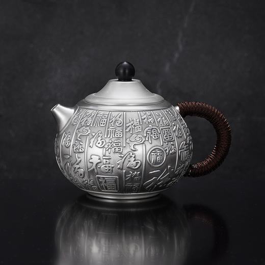 子佩集S999银【升祺骈福】套装【BX002076401】纯银小茶壶茶杯摆件套装2406 商品图4