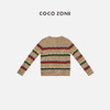 COCO ZONE秋复古彩色条纹针织开衫长袖设计感毛衣23C19781 商品缩略图1