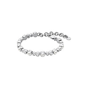 订购6周到｜Dyrberg Kern-SACHA-白色 水晶珍珠 手链（银色）［丹麦设计师］