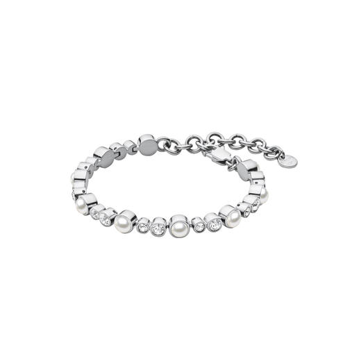 订购6周到｜Dyrberg Kern-SACHA-白色 水晶珍珠 手链（银色）［丹麦设计师］ 商品图0