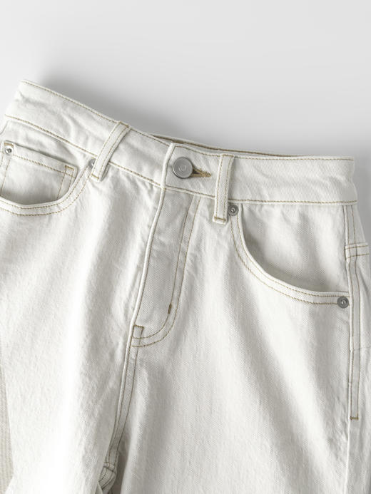 COCO ZONE "南乔”夏季薄款米白色牛仔裤简约显瘦直筒裤CC1B1512 商品图4