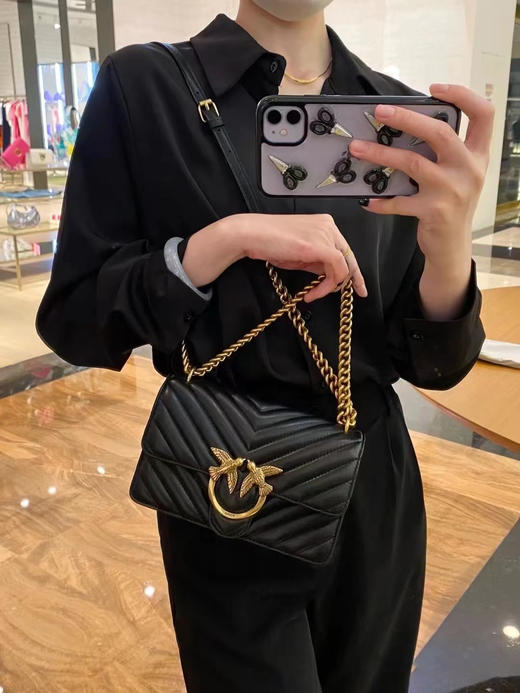 【6.17王炸割肉价】PINKO 通勤经典绗缝飞鸟燕子包 （大号长26宽7高16 无芯片） 商品图1