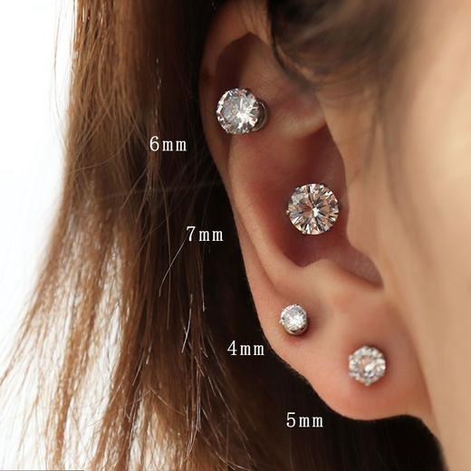 锆石磁吸耳蜗钉无耳洞女免打孔耳骨夹耳钉耳吸铁石 夹耳式 商品图8