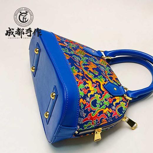 【蜀锦￭女士贝壳包】成都手作非遗蜀锦 拼接珍品单肩斜背包 中式云锦手提包 商务出国礼品【非物质文化遗产】【四大名锦之首】 商品图7