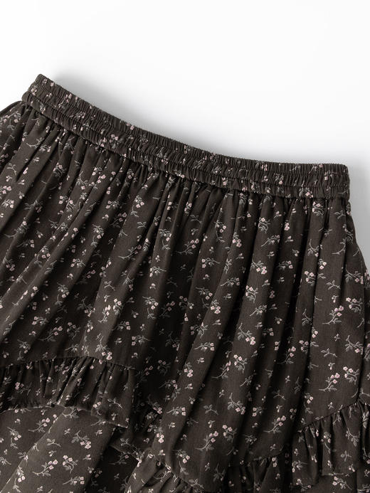 COCO ZONE "星允半裙”设计感不规则花边短裙撞色松紧腰半裙CC1B1504 商品图4