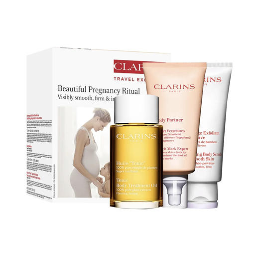 娇韵诗·孕妇三件套抚纹霜调和油身体磨砂膏紧致妊娠纹套盒 商品图7