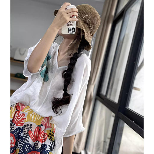 裁缝学苑AQ305 V领套头衫苎麻衬衫纸样女装连肩蝙蝠袖上衣V领套头衫打板 商品图2